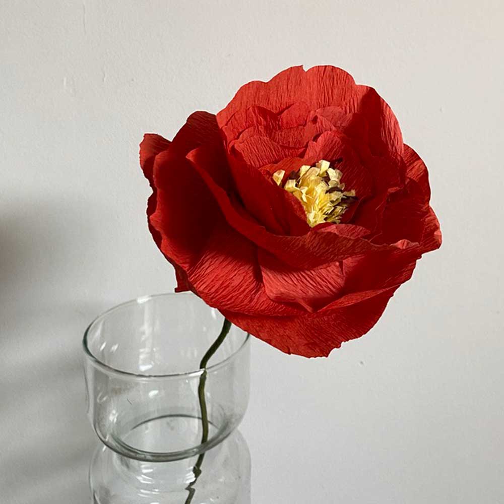 Paper Flower Poppy Red