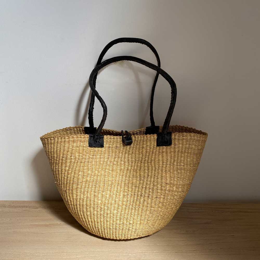 Fairtrade African Woven Shopping Basket | Plain