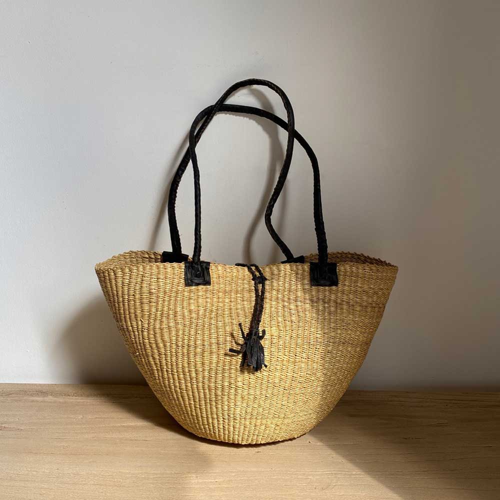 Fairtrade African Woven Shopping Basket | Plain