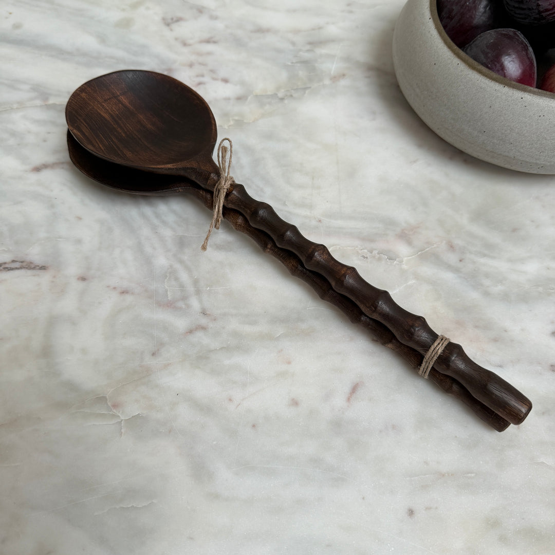 Pair of Dark Wood Salad Servers | Jodie