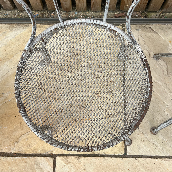 Pair of Vintage French Wire Garden Chairs