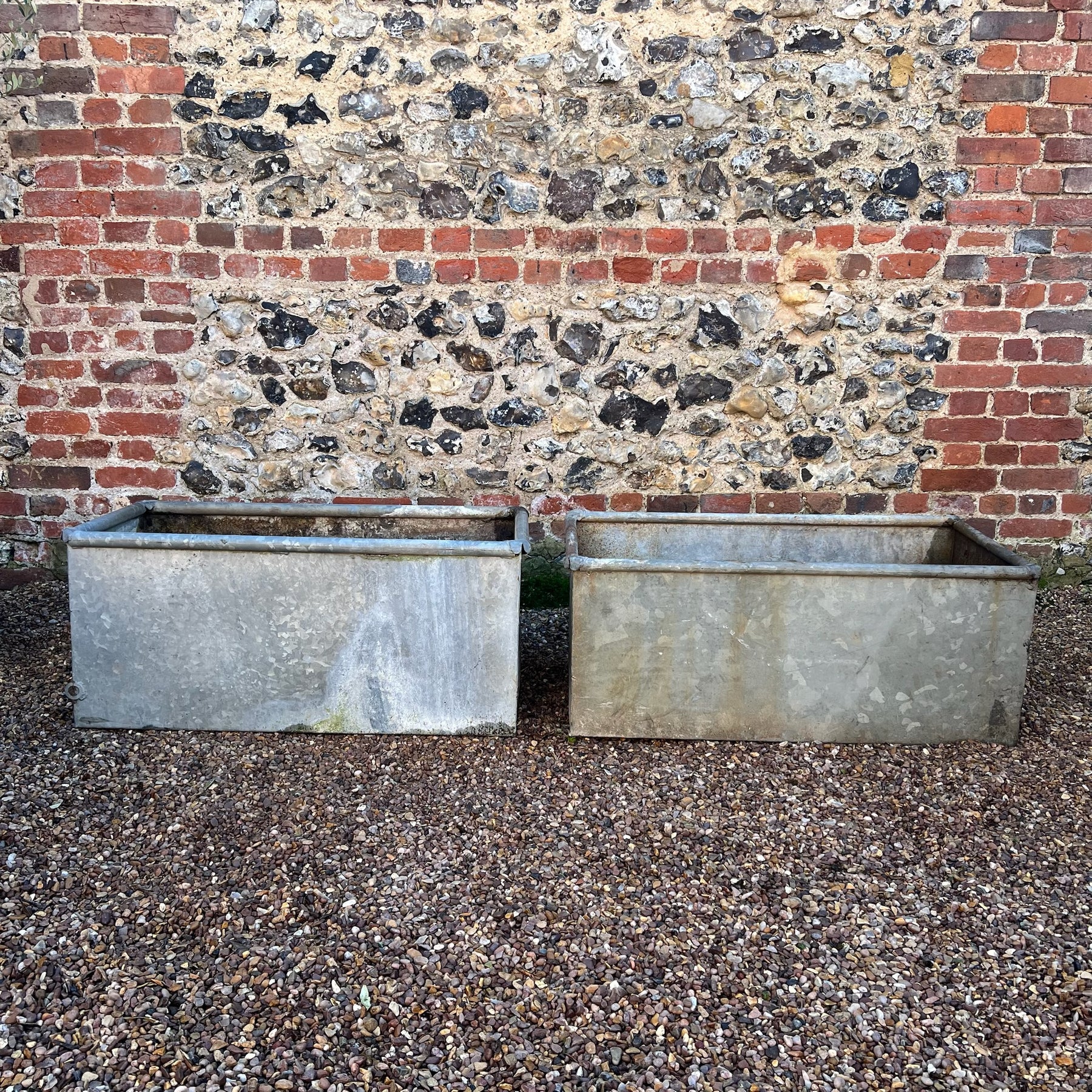 Pair of vintage water troughs 94cm x 49cm – Home Barn
