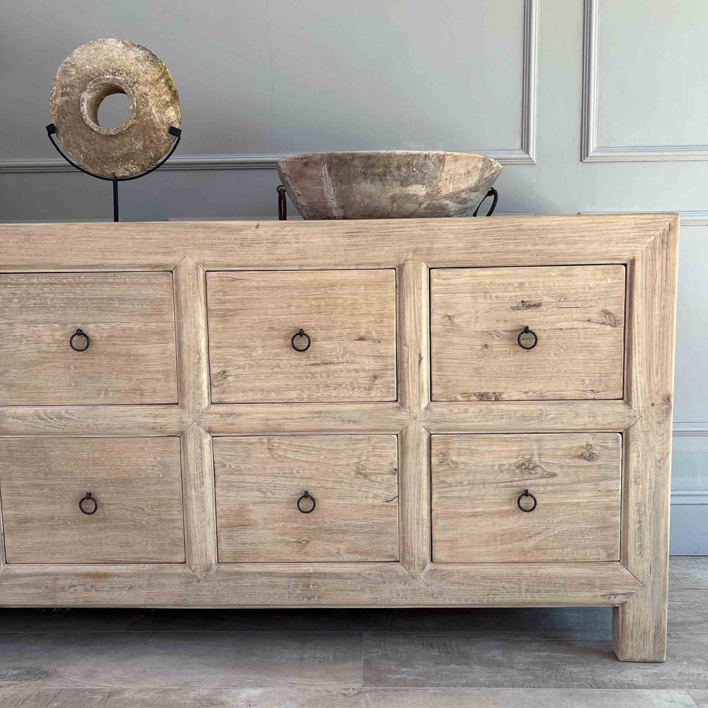 Pale reclaimed multidrawer Cabinet