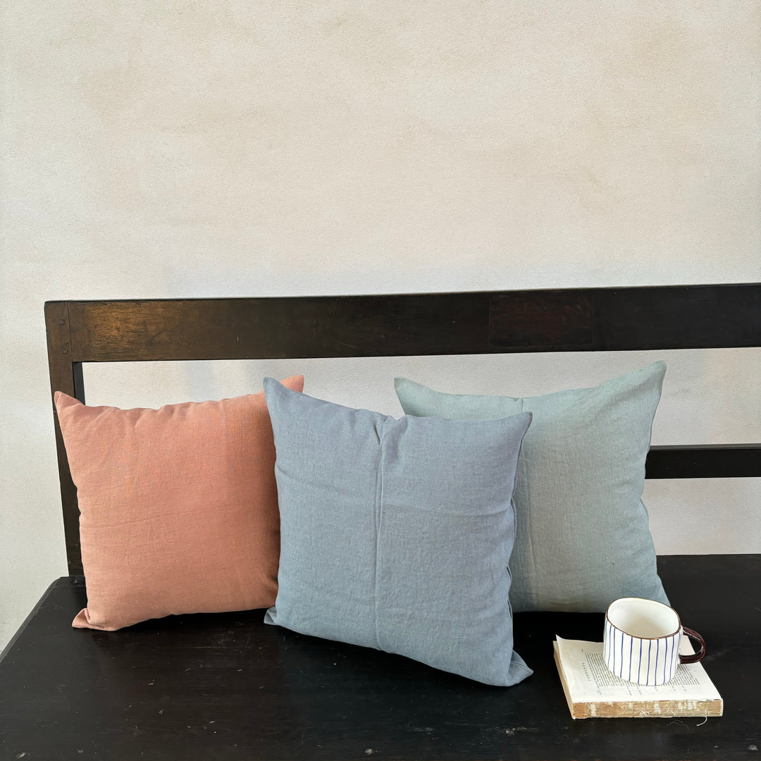 Plain Washed Linen Cushion 40cm x 40cm