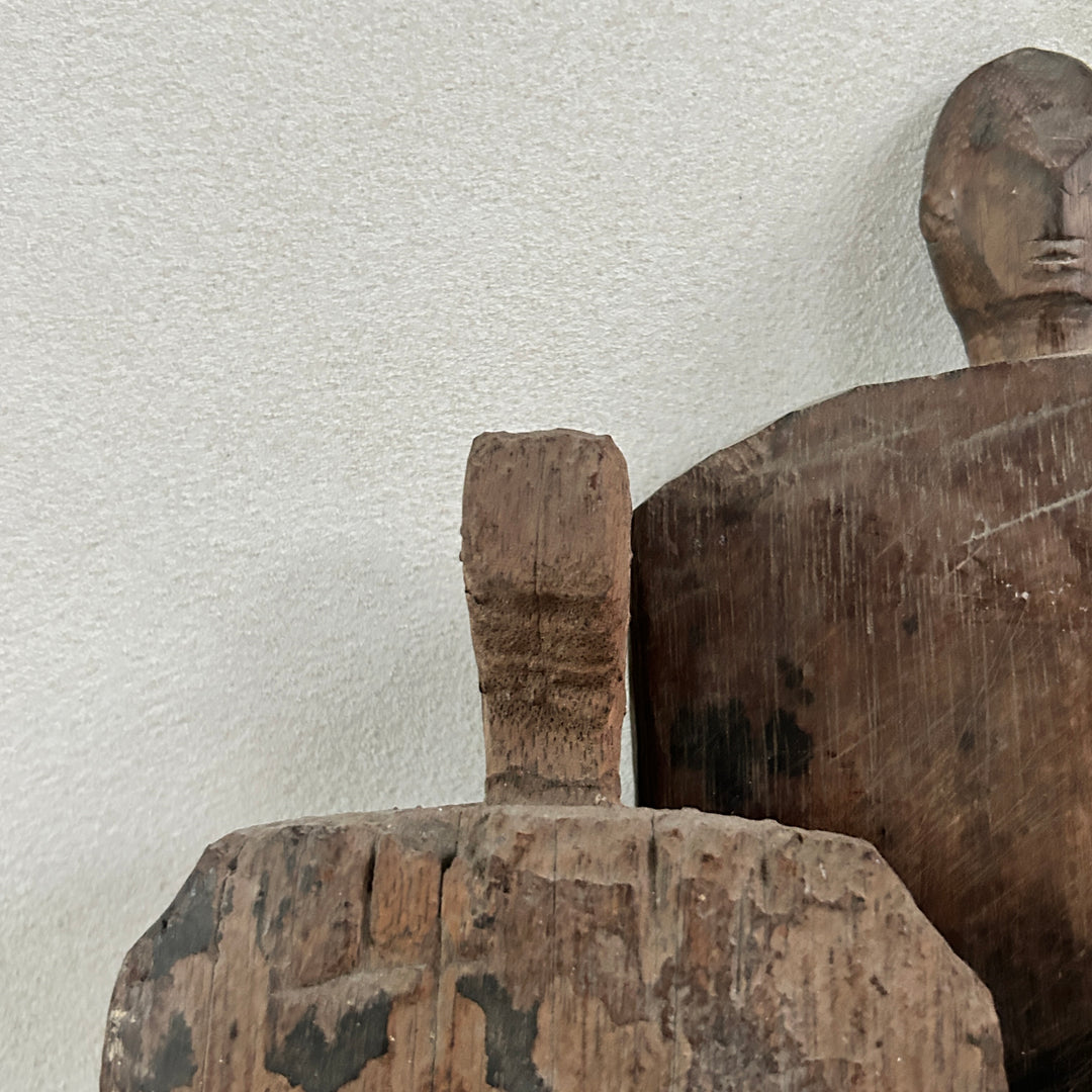 Primitive Wooden Figure | Cotton Pounding Board