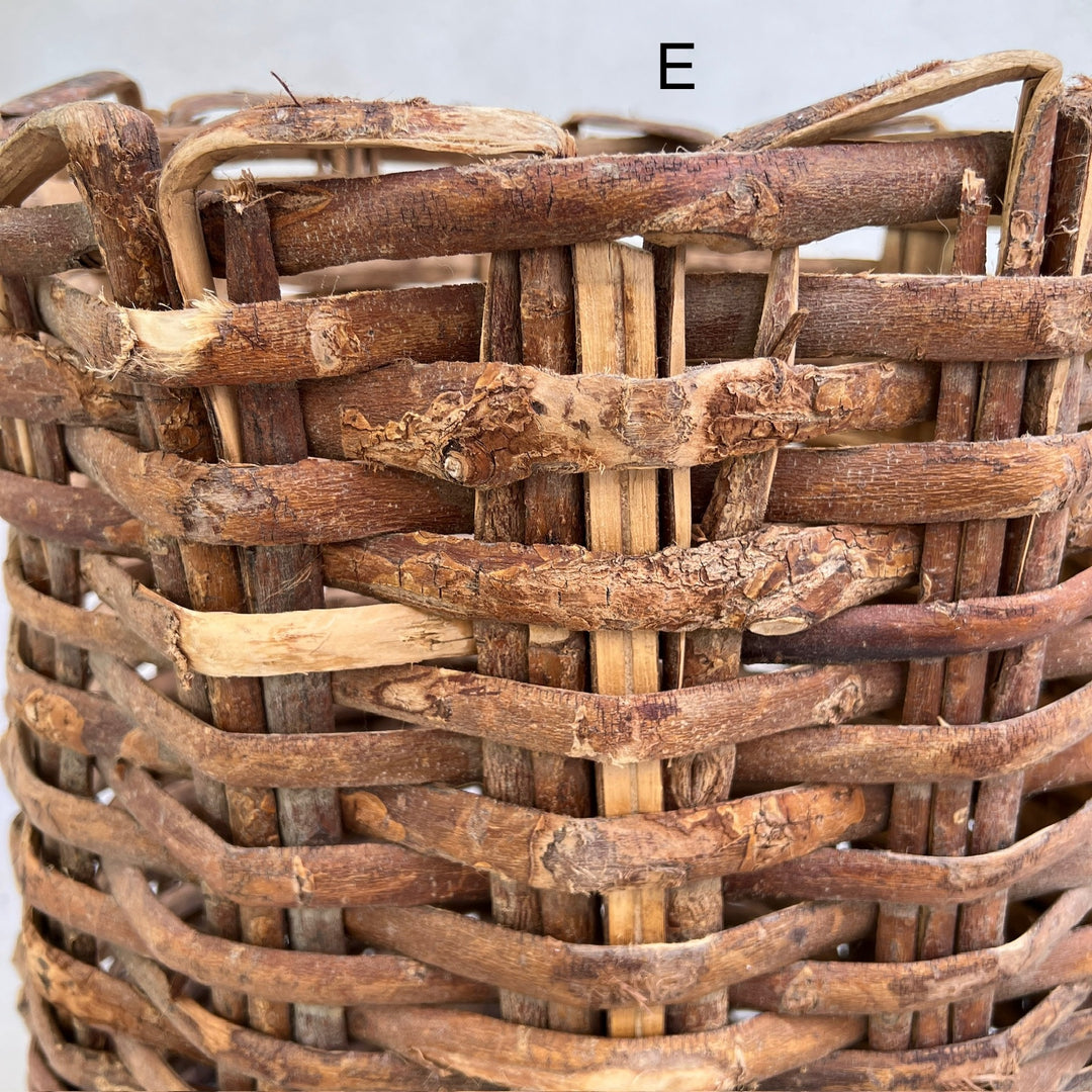 Primitive antique handwoven baskets