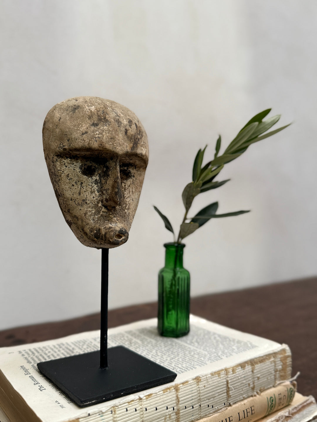 Primitive wooden face sculpture | Mother 