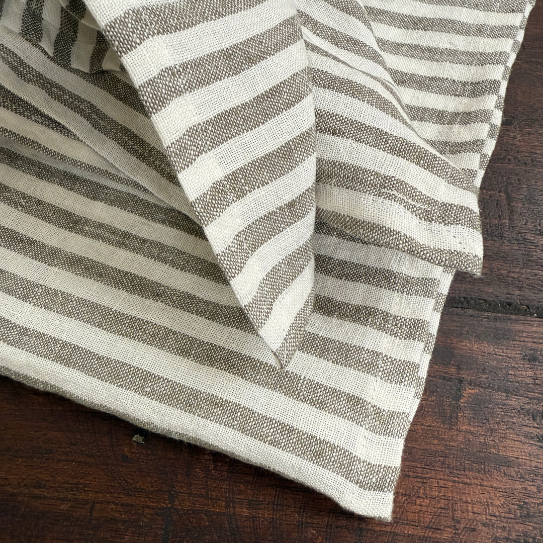 Pure Linen Napkin | Olive Stripe
