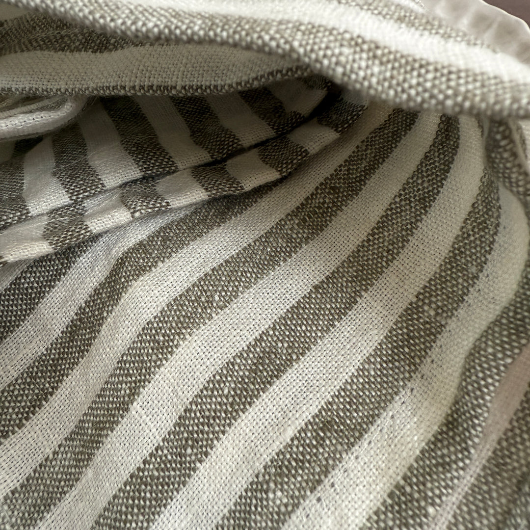 Pure Linen Napkin | Olive Stripe