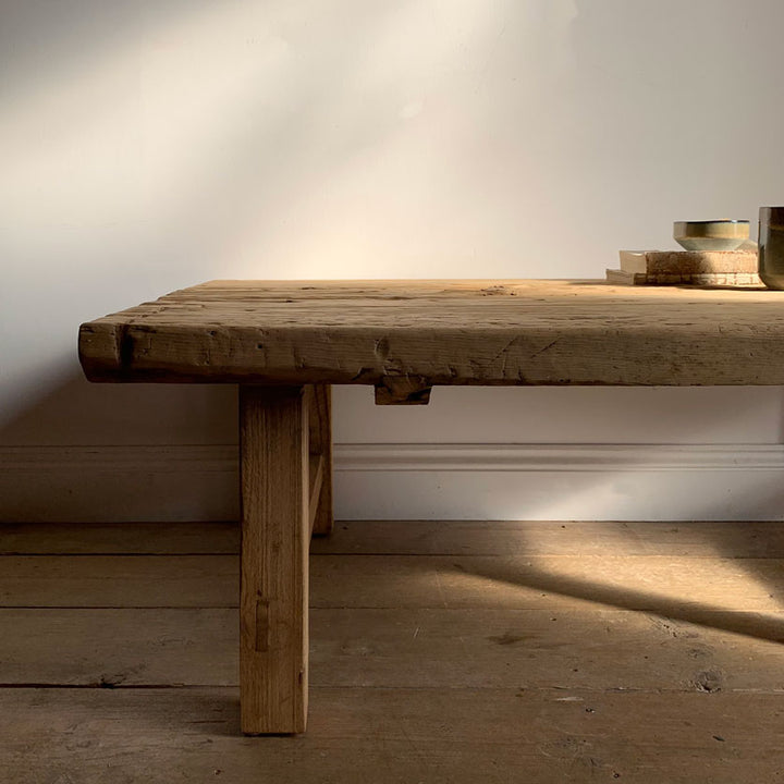 Reclaimed Rustic Coffee table | Witley leg detail