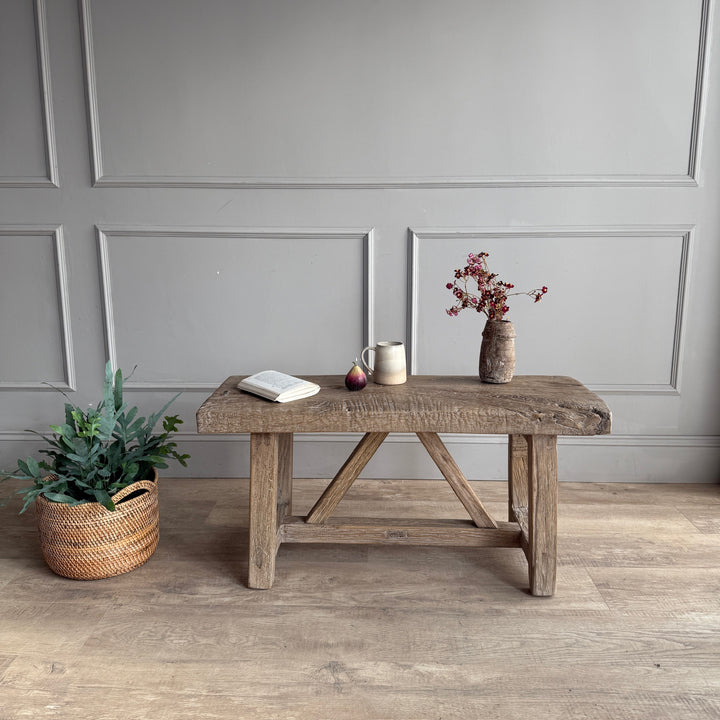 Reclaimed Rustic Elm Bench | Cambridge