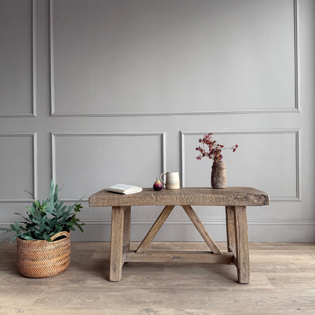 Reclaimed Rustic Elm Bench | Cambridge