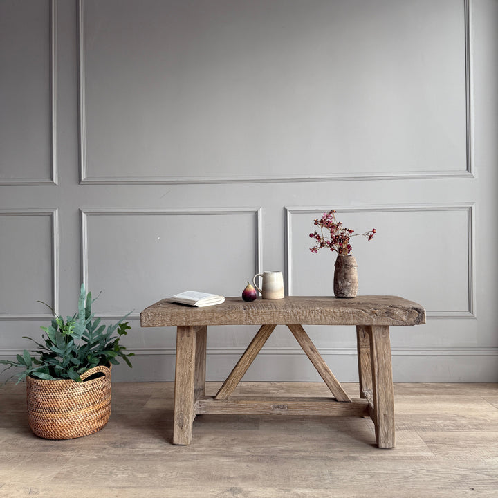 Reclaimed Rustic Elm Bench | Cambridge
