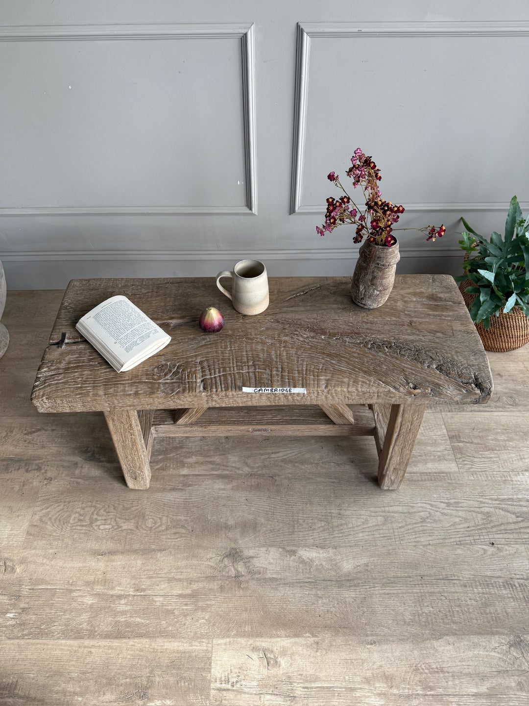 Reclaimed Rustic Elm Bench | Cambridge