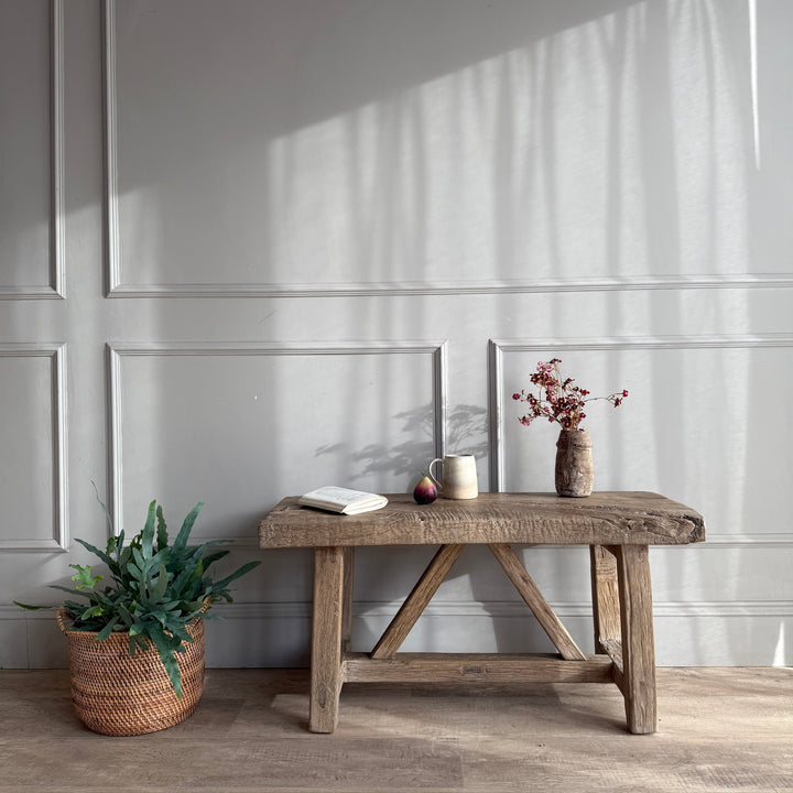 Reclaimed Rustic Elm Bench | Cambridge