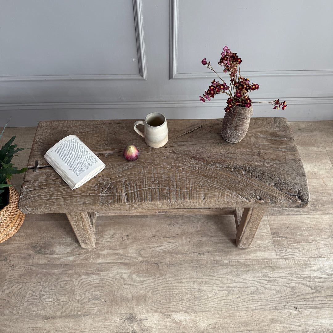 Reclaimed Rustic Elm Bench | Cambridge