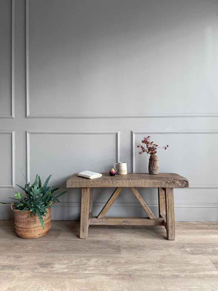 Reclaimed Rustic Elm Bench | Cambridge