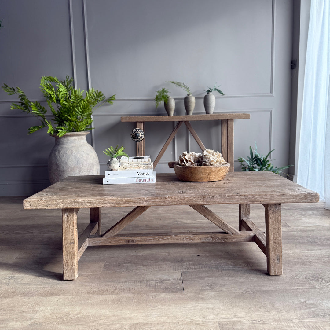 Reclaimed Rustic Elm Coffee Table | Cambridge