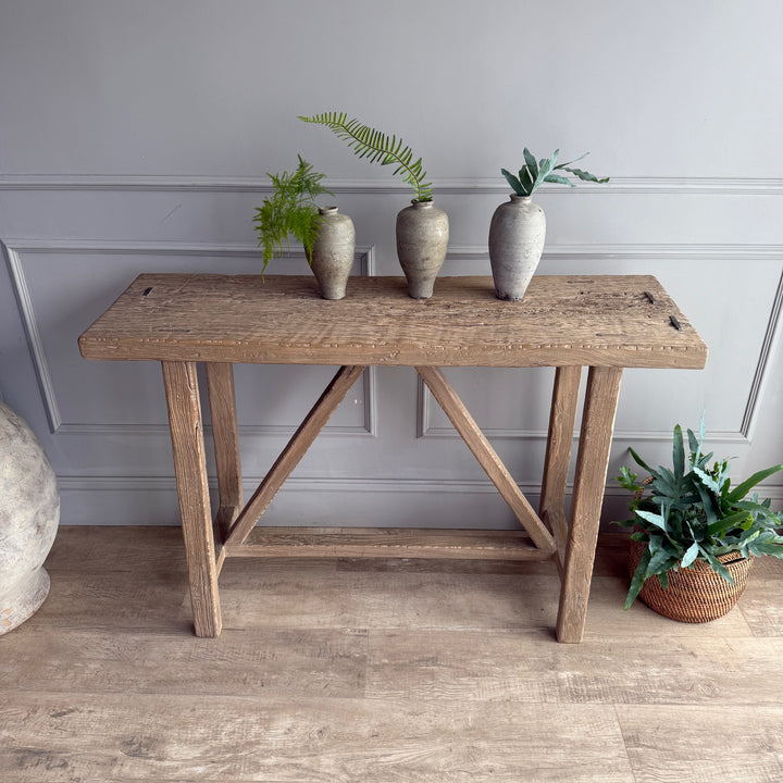 Reclaimed Rustic Elm Console Table | Cambridge