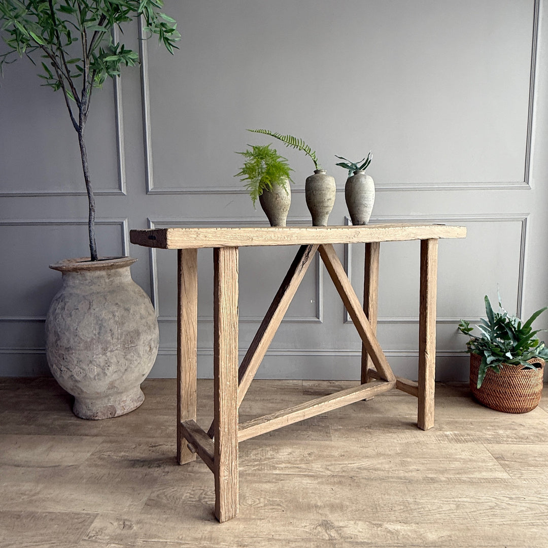 Reclaimed Rustic Elm Console Table | Cambridge