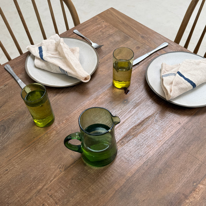 Reclaimed Teak Dining Table top and breadboard end detail