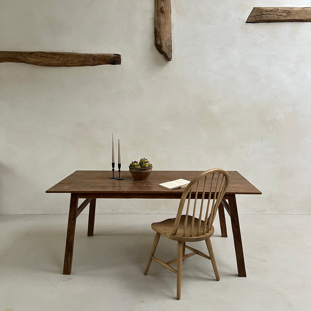 Reclaimed dark wood dining table 180cm x 90cm