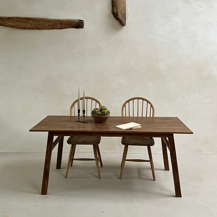 Reclaimed dark wood dining table 180cm x 90cm