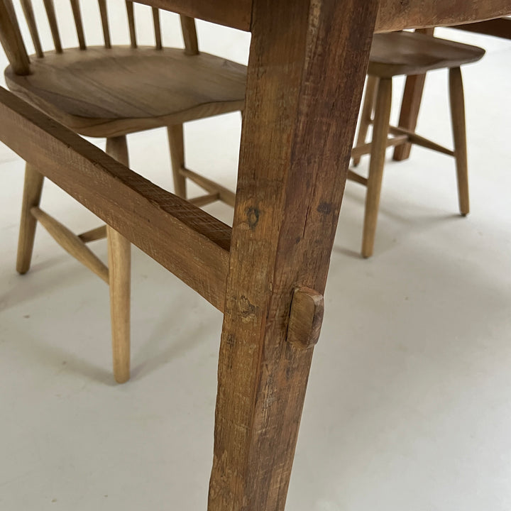 Reclaimed dark wood dining table 180cm x 90cm