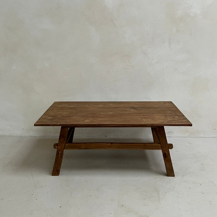 Reclaimed dark wood rustic coffee table 120x70cm