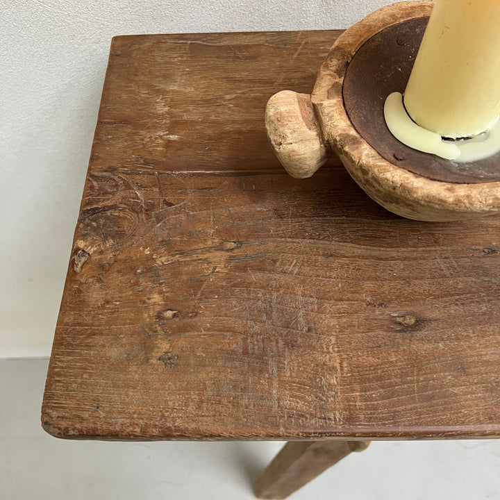 Reclaimed dark wood rustic console table 120x30cm