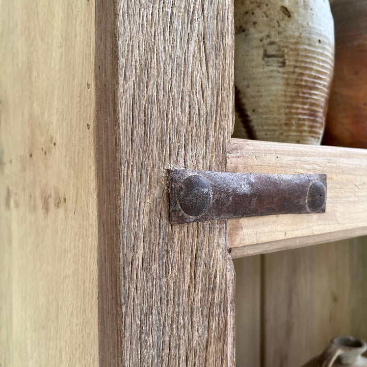 Reclaimed door shelving unit | Falmouth hardware detail