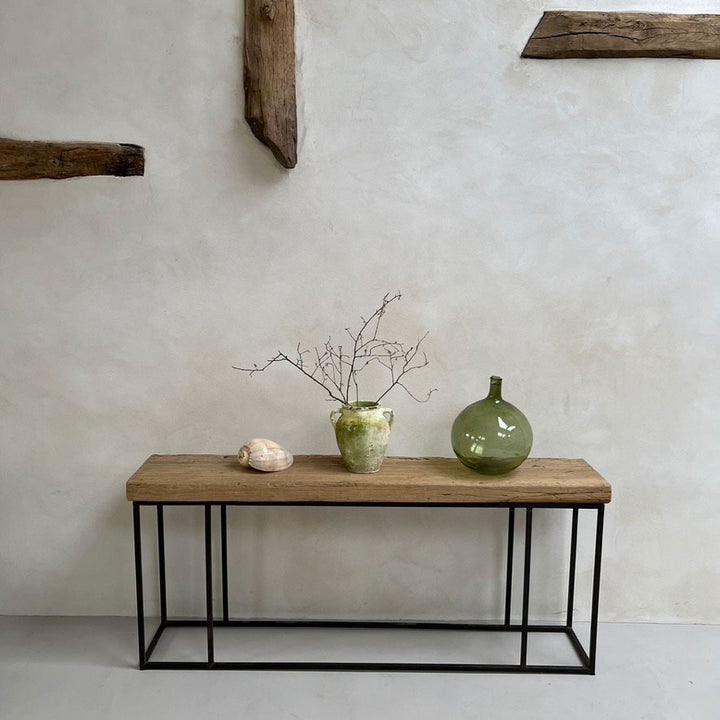 Reclaimed elm rustic console table | Barnaby