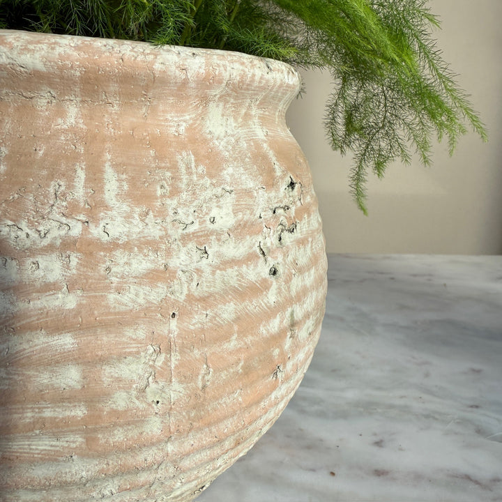 Ribbed Stone Planter Pot | Margot
