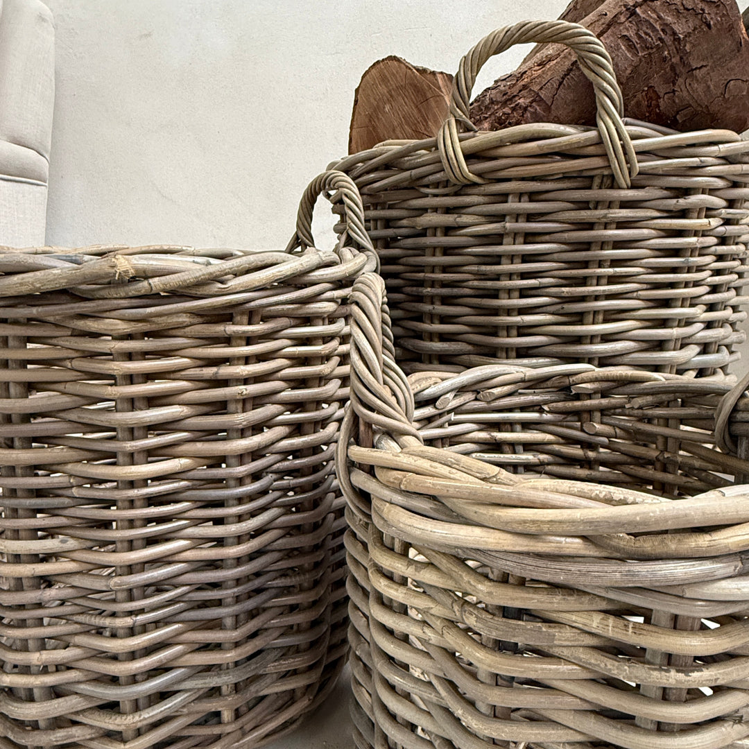 Round Log Baskets