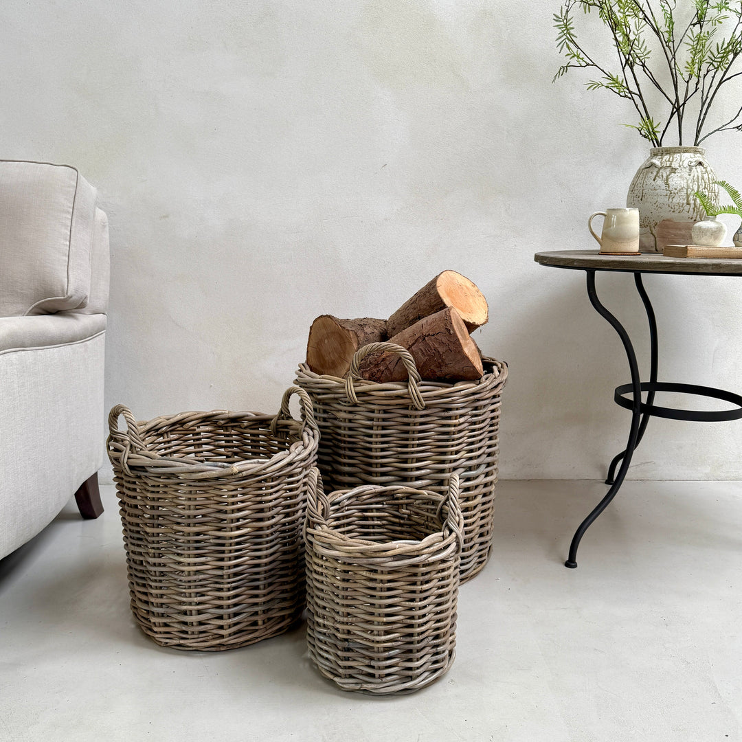 Round Log Baskets