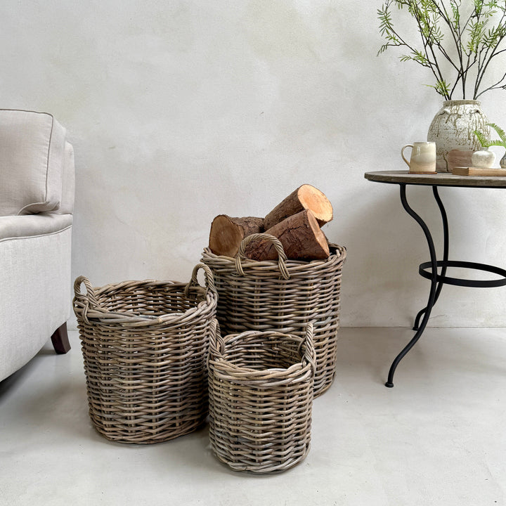 Round Log Baskets