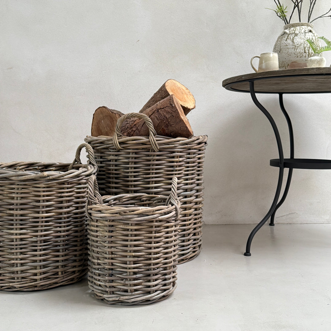 Round Log Baskets