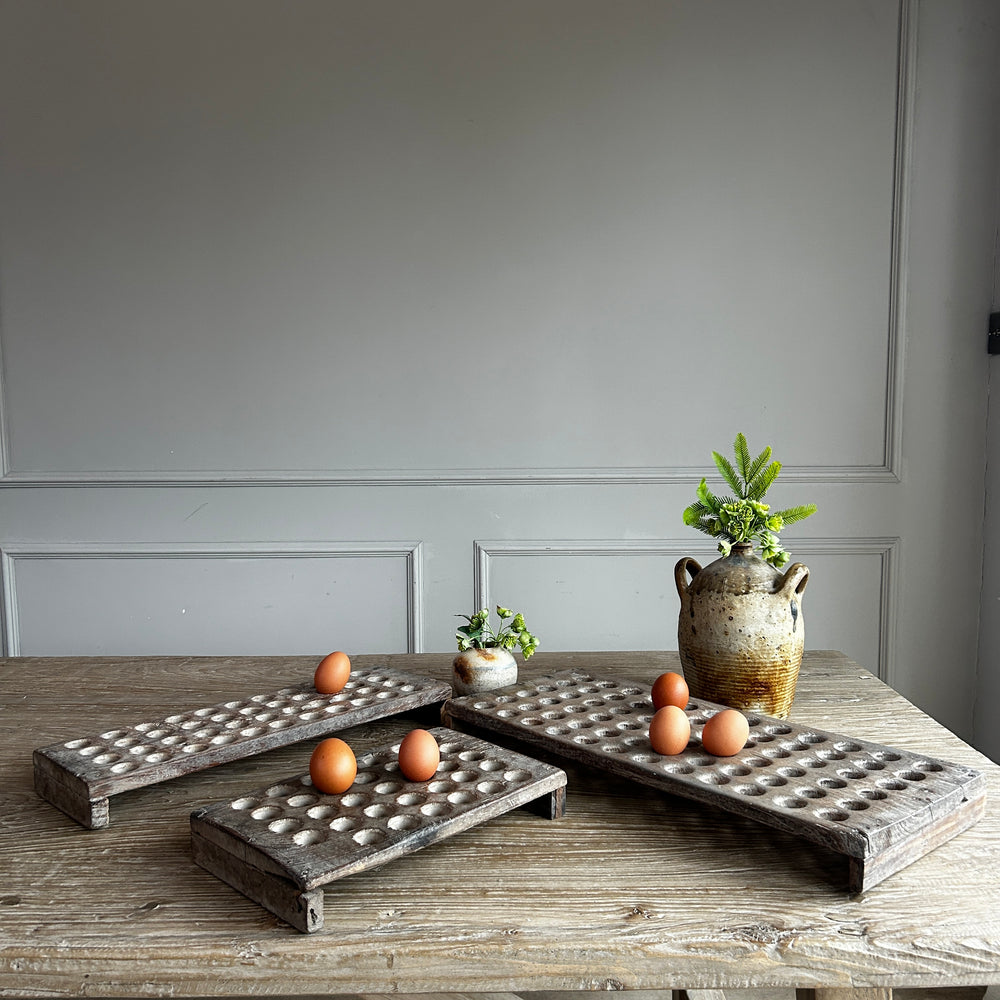 Rustic Antique Wooden Egg Tray