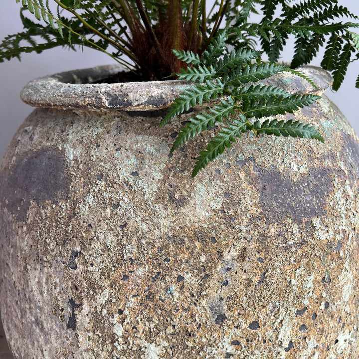 Rustic Glazed Garden Planter | Clara rustic detail