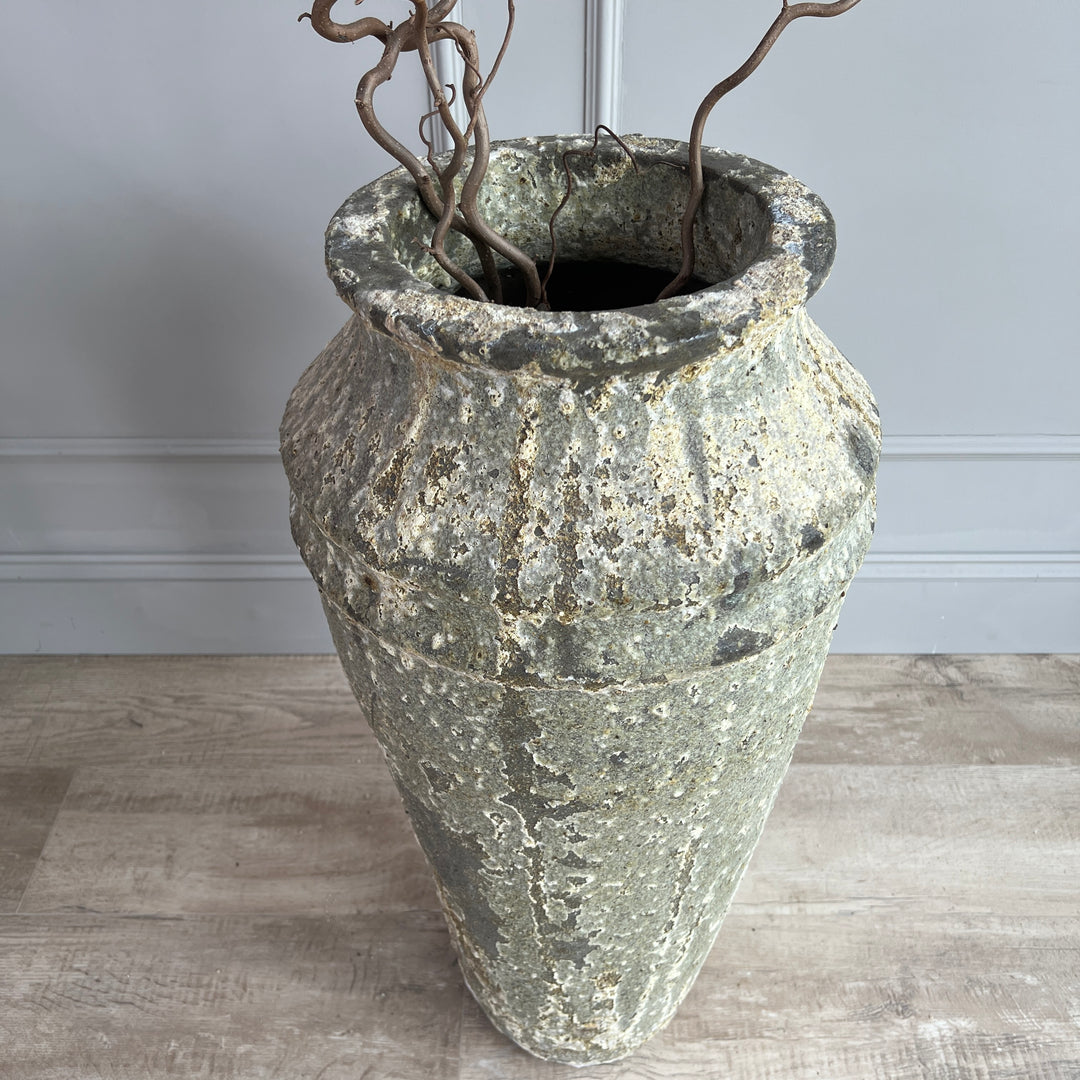 Rustic Glazed Tall Garden Urn | Agnes closer detail