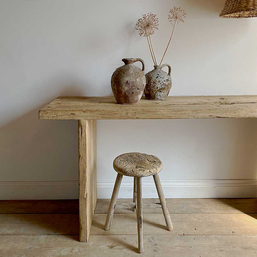 Rustic Reclaimed Wood St Ives Console Table detail