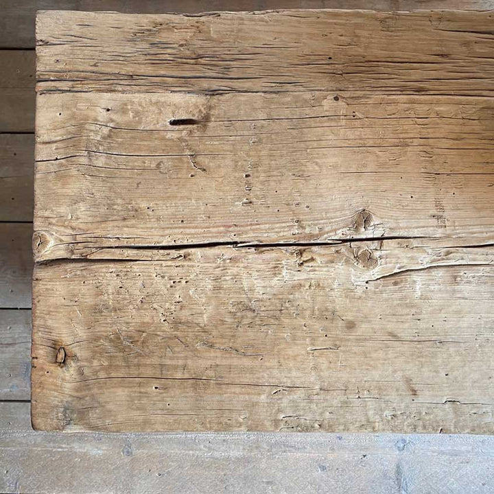 Rustic Reclaimed Wood St Ives Console Table surface detail