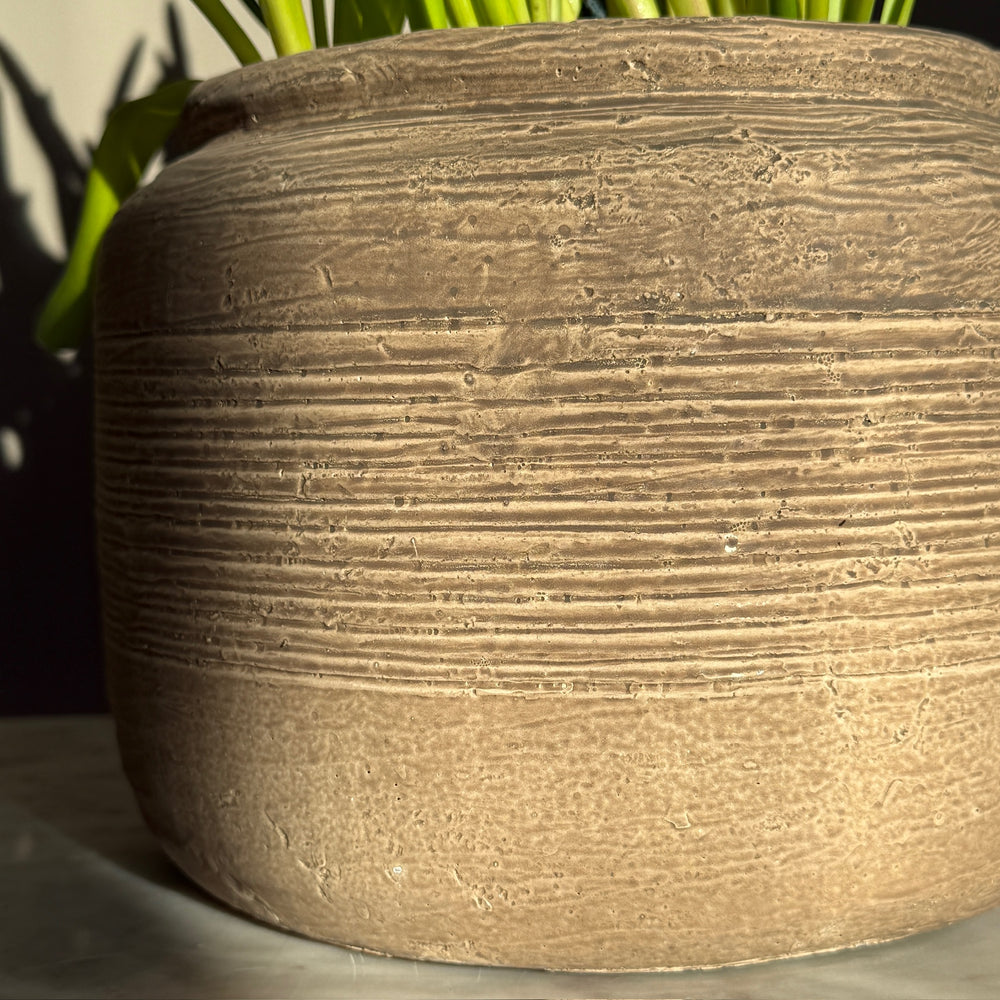 Rustic Ribbed Plant Pot | Fallon