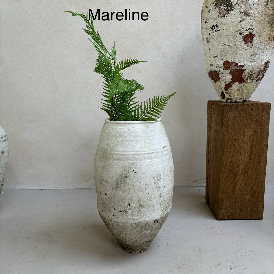 Rustic White Antique Urns