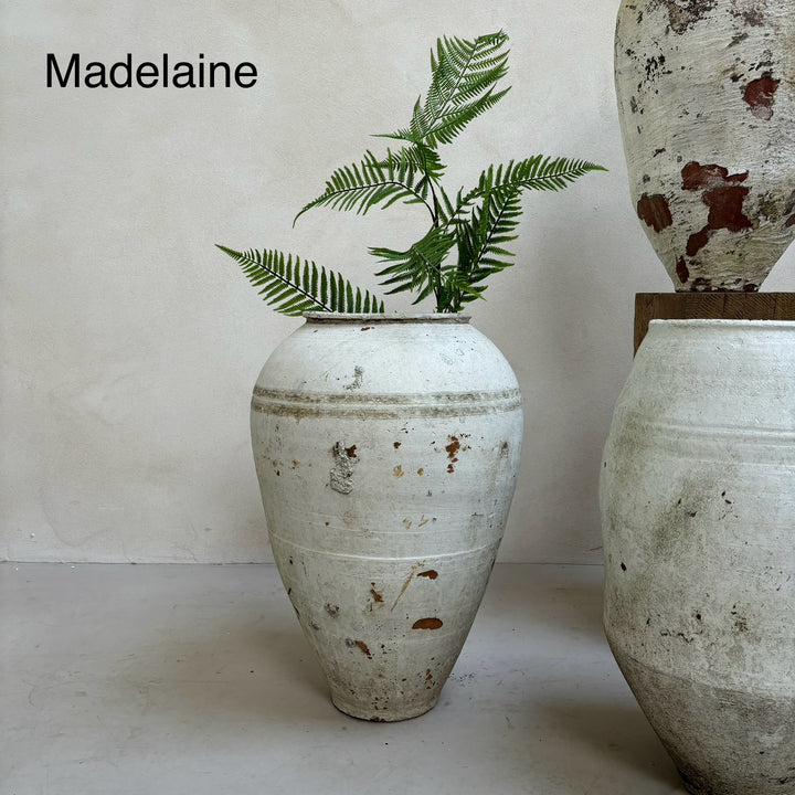 Rustic White Antique Urns