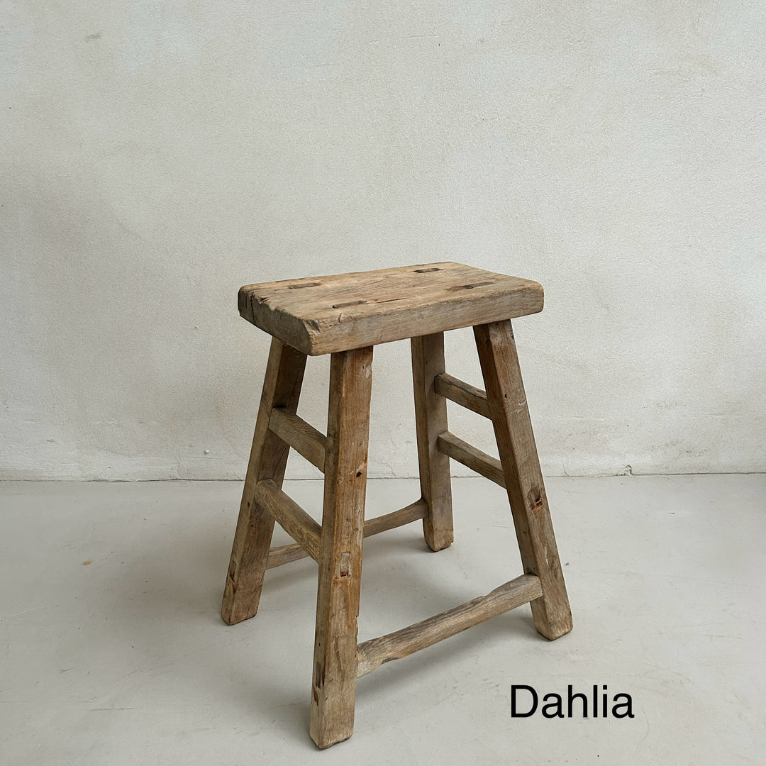 Rustic Wood Antique Stool (select from photo)