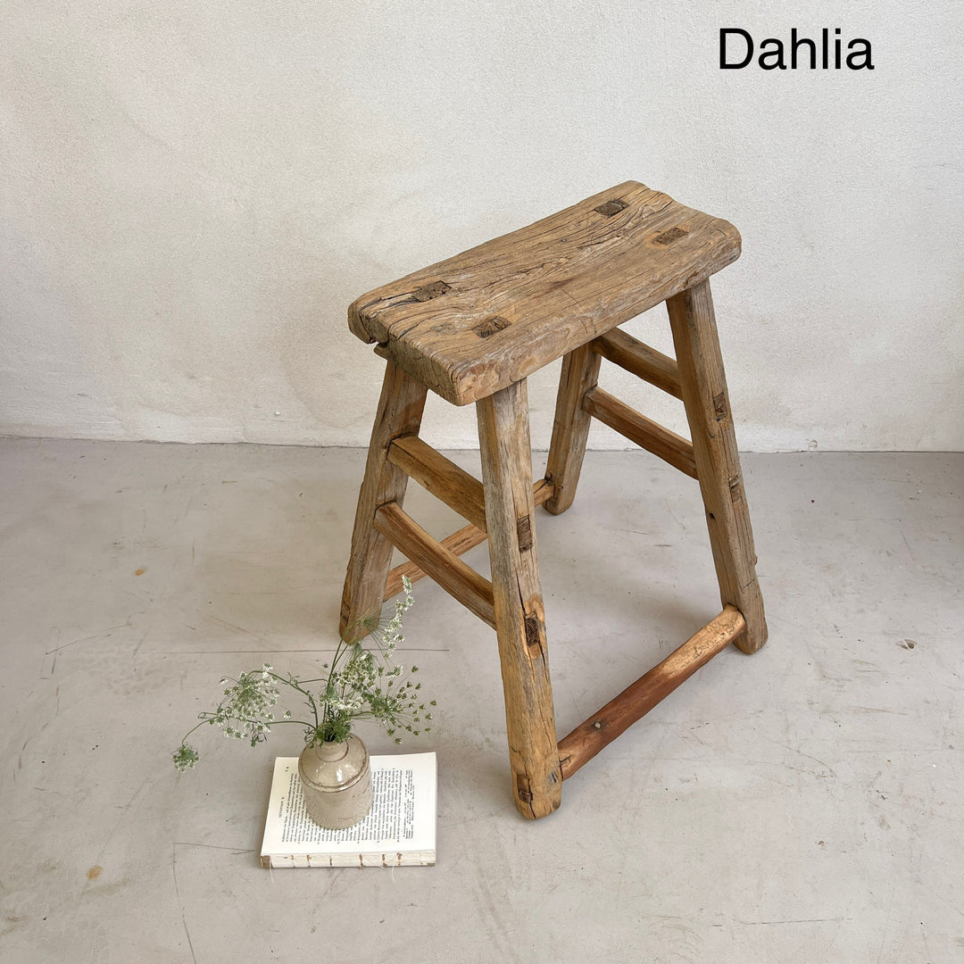 Rustic Wood Antique Stool (select from photo)