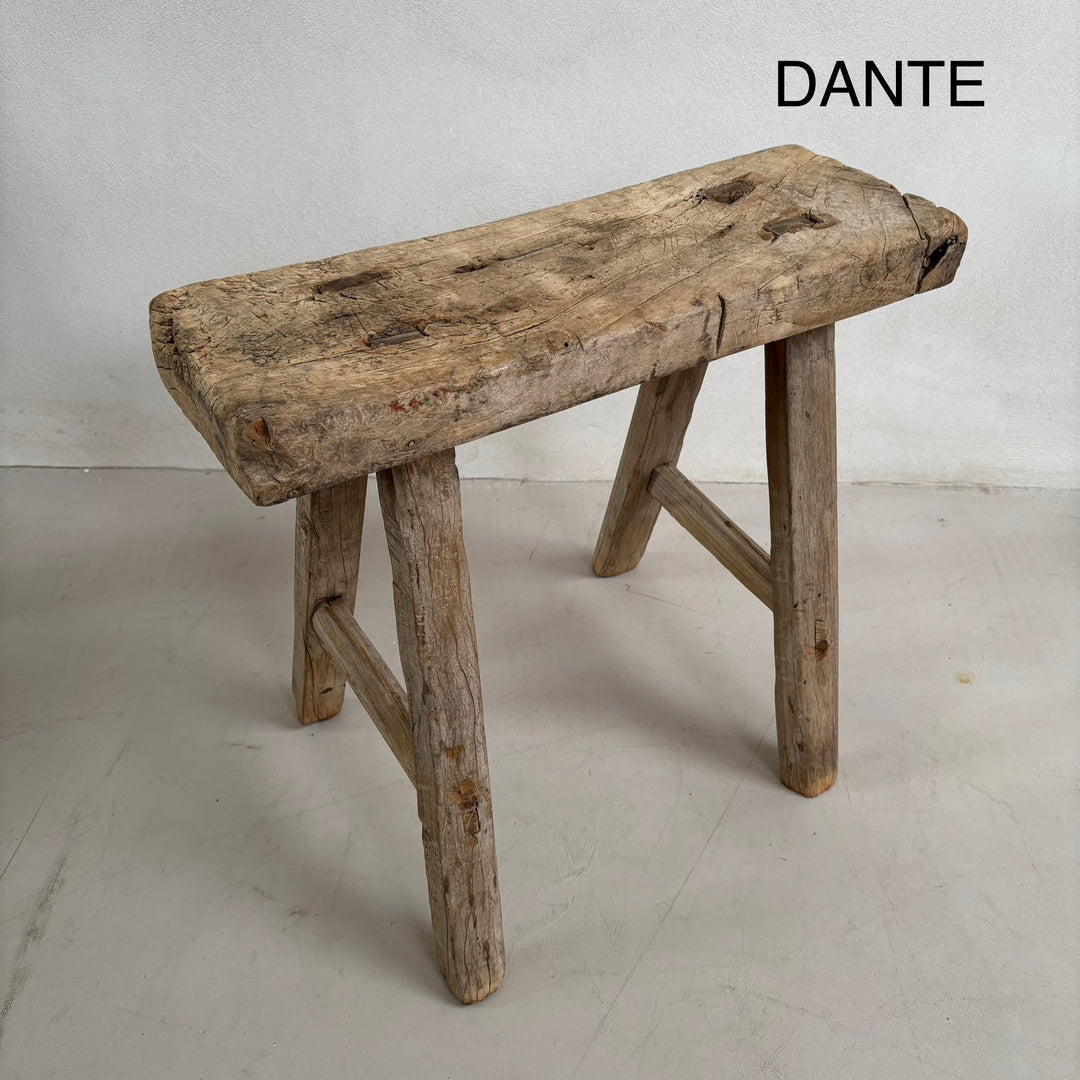 Rustic Wood Antique Stool (select from photo)
