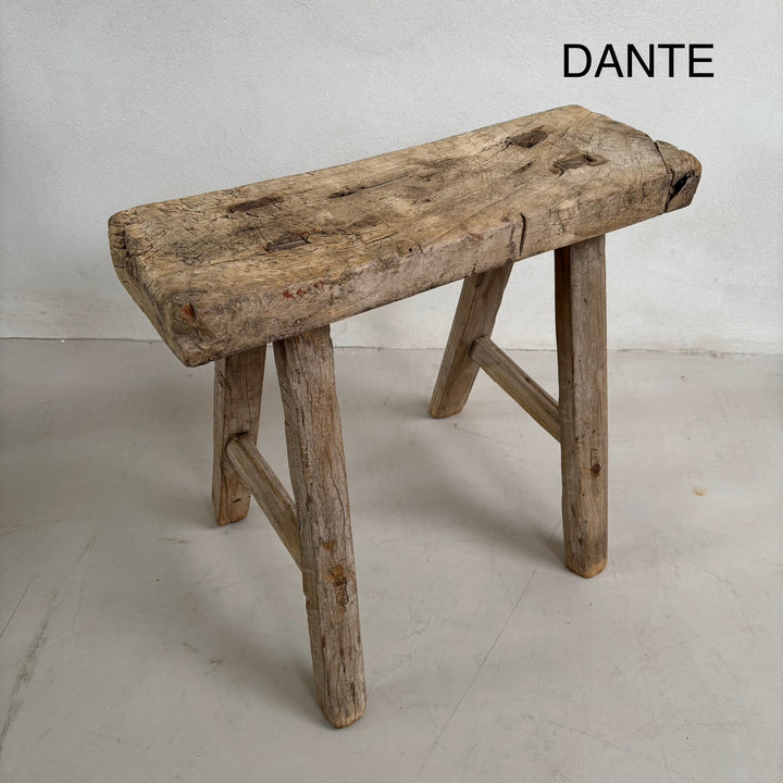 Rustic Wood Antique Stool (select from photo)