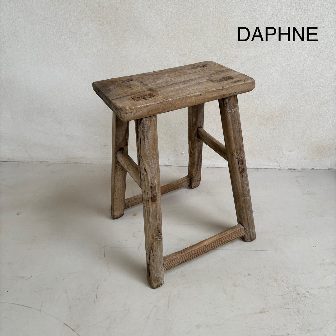 Rustic Wood Antique Stool (select from photo)